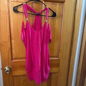 #34 - Express Pink Cold Shoulder Tunic